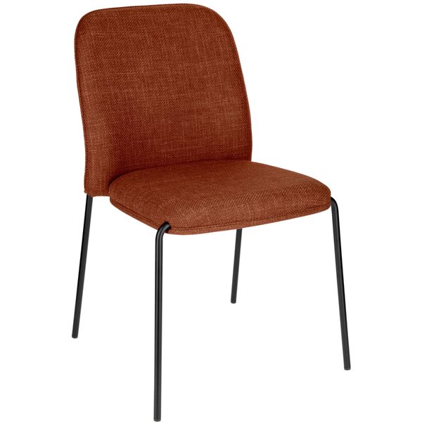 2x VEGA Chaise empilable Limano tissu; 52x43x82 cm (lxPxH); Assise rouille, Structure noir; 2 pièce(s) / Lot