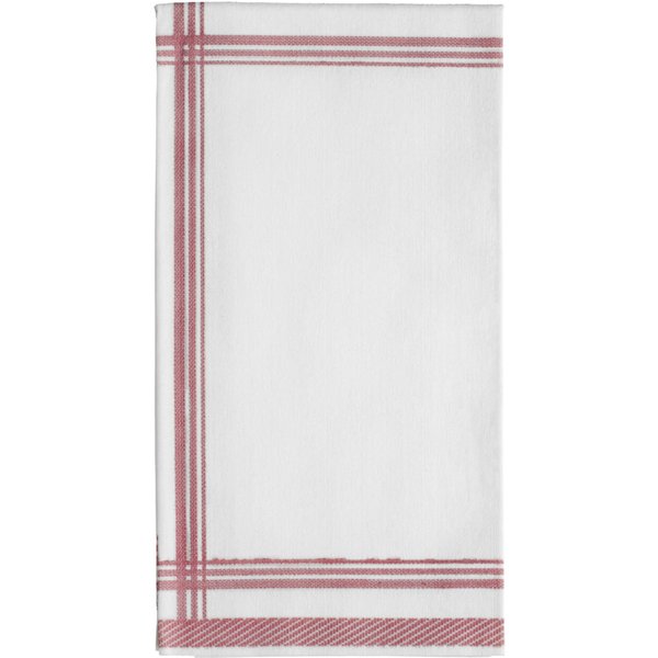 25x GARCIA DE POU Tovagliolo Leina piega 1/8; 45x45 cm (LxL); bianco/bordeaux; 25 pz. / Pacco