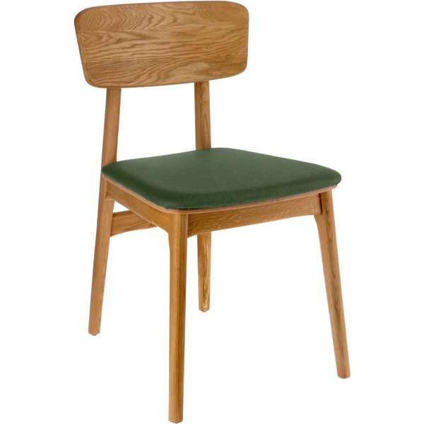 Sedia Yorin in tessuto VEGA; 47x55x82 cm (LxPxH); seduta verde, struttura marrone; 2 pz. / Pacco