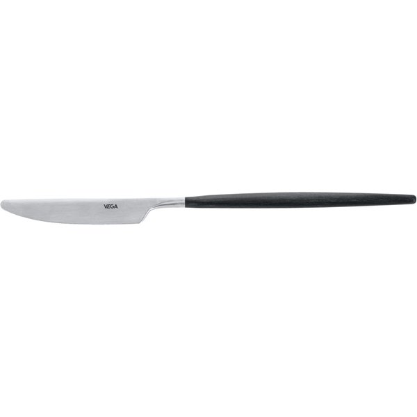12x VEGA Coltello da tavola Turin; 24.5 cm (L); acciaio inox/nero, manico nero; 12 pz. / Pacco