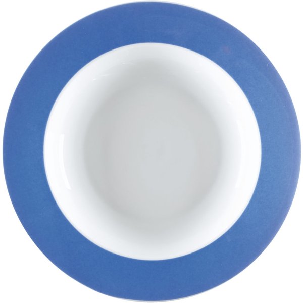 6x PULSIVA Assiette Multi-Color creuse; 35 cl, 23.5x4.6 cm (ØxH); blanc/bleu; rond(e); 6 pièce(s) / Lot