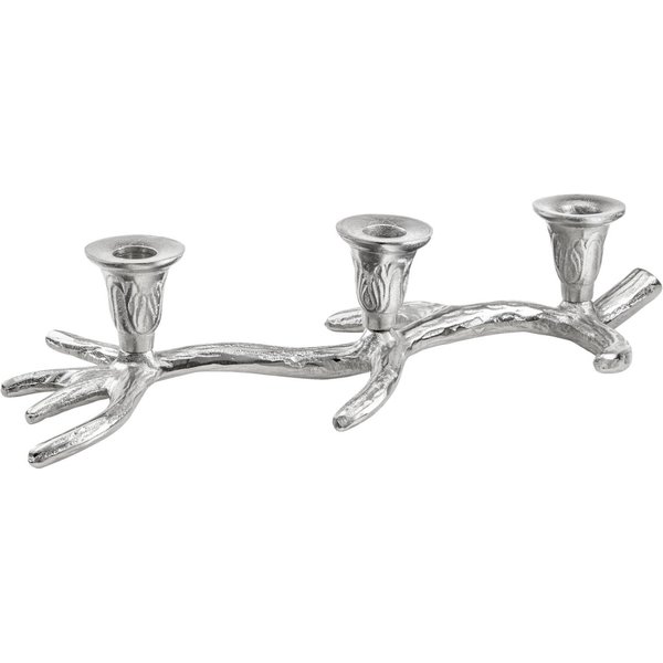 Candeliere affusolato Dilan; 39x16x8 cm (LxLxH); argento
