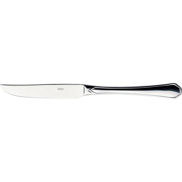 12x VEGA Coltello per pizza e bistecca Tunis; 22.5 cm (L); argento, manico argento; 12 pz. / Pacco