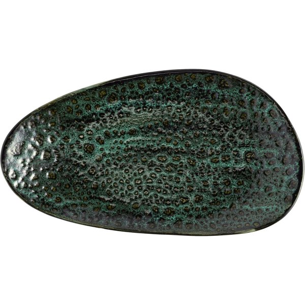 3x VEGA Assiette/plat Black Reef porcelaine, organique; 33x19x3.5 cm (LxlxH); vert/noir; organique; 3 pièce(s) / Lot