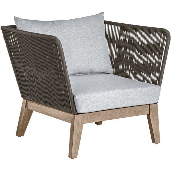 Fauteuil lounge d'extérieur Ventura VEGA; 82x78x72 cm (lxPxH); Assise gris clair, Structure brun