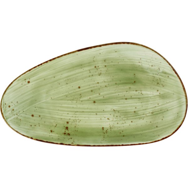 3x VEGA Piatto Nebro forma organica; 33x19x3.5 cm (LxLxH); verde chiaro; 3 pz. / Pacco