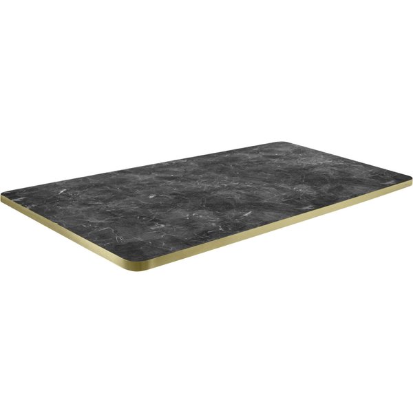 VEGA Piano per tavolo Marvani rettangolare; 120x80x2.5 cm (LxLxH); oro/nero/marmorizzato; rettangolare
