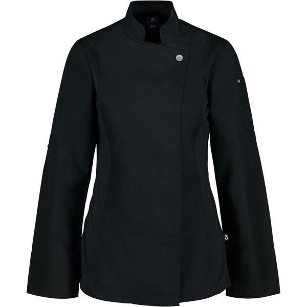 JOBELINE Veste de cuisine femme Carter manches longues; Taille 48; noir