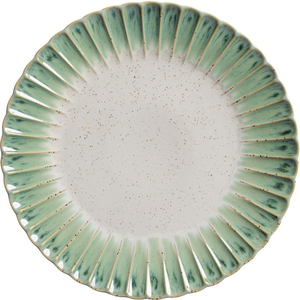4x VEGA Assiette Flora plate; 33.8x3.4 cm (ØxH); vert/beige; rond(e); 4 pièce(s) / Lot