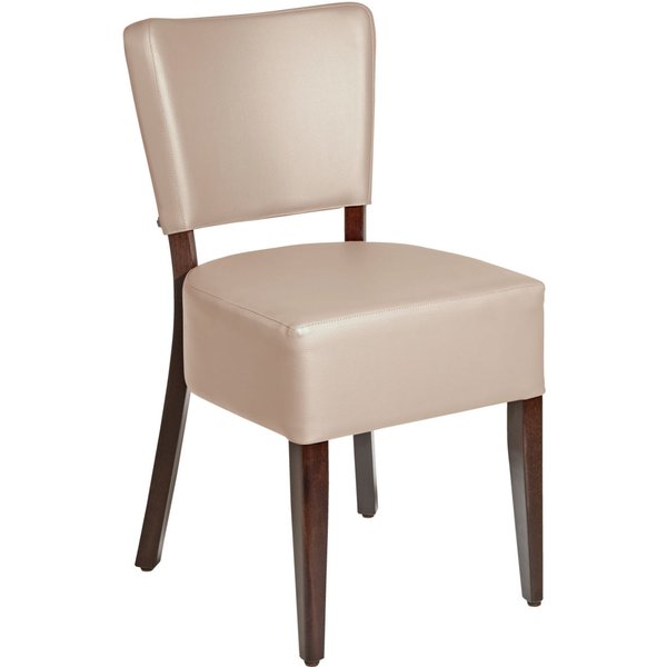 2x PULSIVA Chaise rembourrée Prestige; 45x50x82 cm (lxPxH); Assise beige, Structure noyer; 2 pièce(s) / Lot