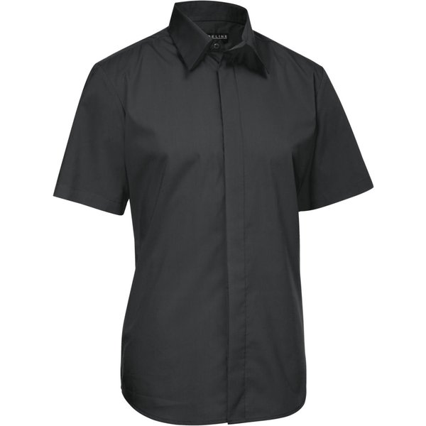 JOBELINE Camicia da uomo Noah maniche corte; Taglia 45/46; nero