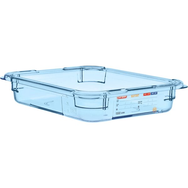Contenitore per alimenti GN 1/2 in ABS Araven; GN 1/2, 3.9 l, 32.5x26.5x6.5 cm (LxLxP); blu