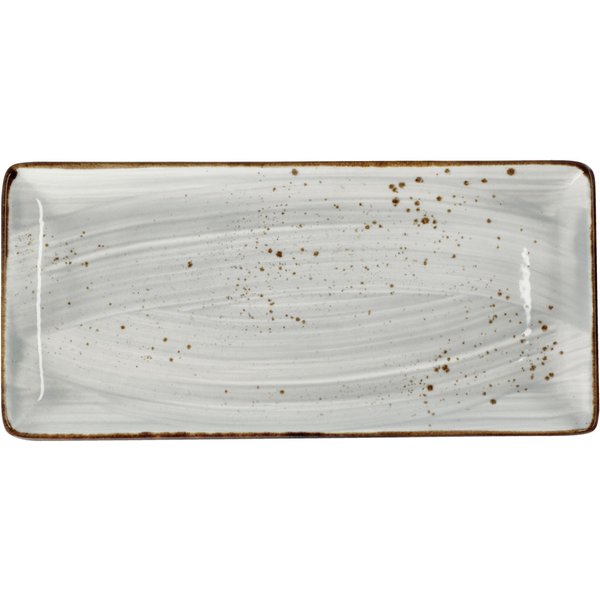 3x VEGA Piatto Nebro rettangolare; 33.5x16x2.1 cm (LxLxH); grigio chiaro; 3 pz. / Pacco