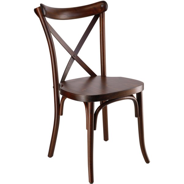 2x VEGA Sedia bistrot Crossback; 41x41.5x89 cm (LxPxH); seduta noce, struttura noce; 2 pz. / Pacco