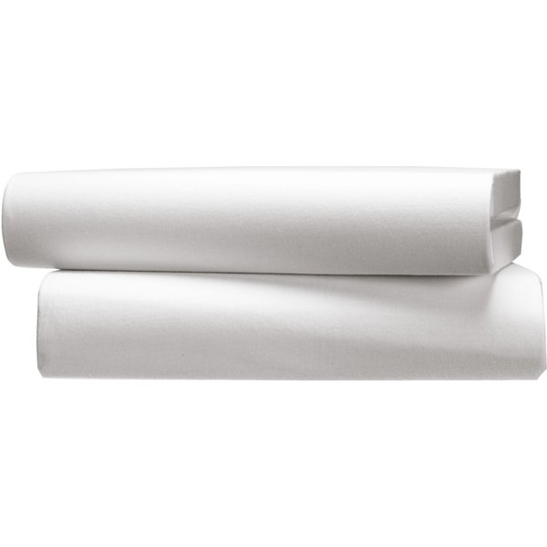 Drap housse Portland Jersey PULSIVA; 90-100x200 cm (lxL); blanc; 2 pièce(s) / Lot