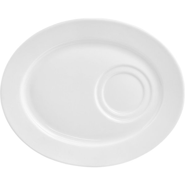4x VEGA Piattino sottotazza combinabile Base; 23.5x19 cm (LxL); bianco; ovale; 4 pz. / Pacco