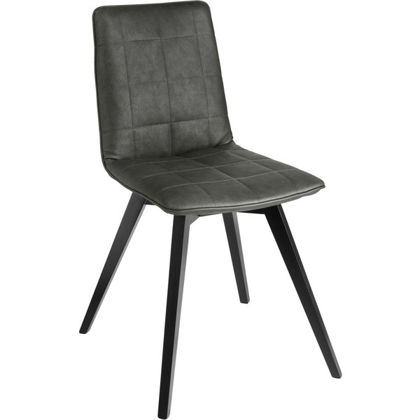 Sedia a guscio Milaria in similpelle, 2 pezzi VEGA; 60x51x88.5 cm (LxPxH); seduta antracite, struttura nero; 2 set / Pacco