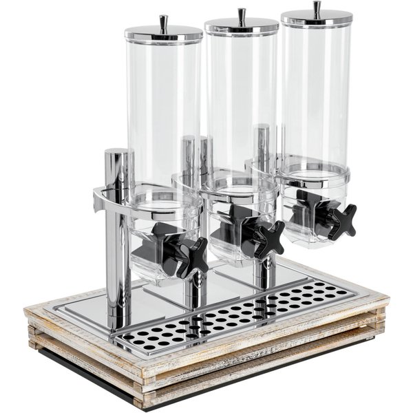 VEGA Distributeur de céréales Natchez triple, GN 1/1, 3x 4l; GN 1/1, 57.5x37x65 cm (LxlxH); blanc vintage/transparent/inox; rectangulaire