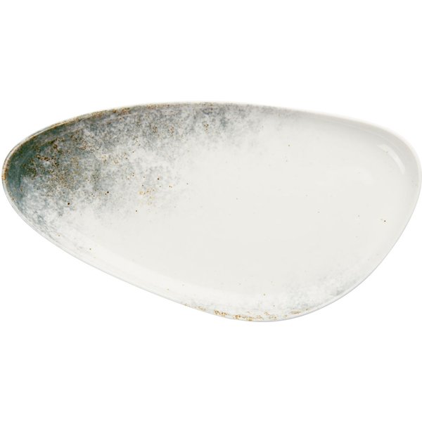 3x VEGA Piatto Purior; 40x21x3.8 cm (LxLxH); bianco/petrolio; 3 pz. / Pacco