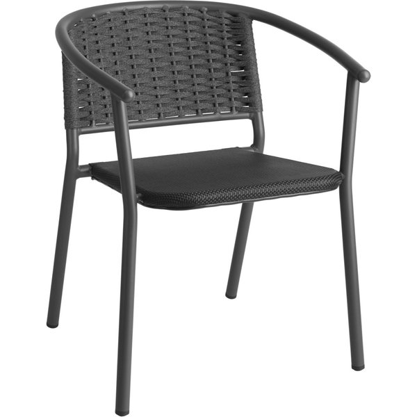2x VEGA Sedia da esterno impilabile Tacoma; 57x64x73 cm (LxPxH); antracite; 2 pz. / Pacco