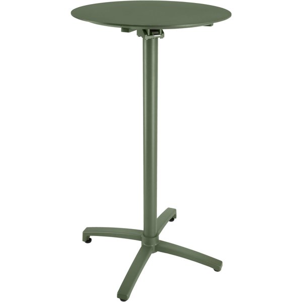 VEGA Tavolo alto in alluminio per esterni Taipa rotondo; 60x108 cm (ØxH); Piano tavolo verde oliva, struttura verde oliva; rotonda