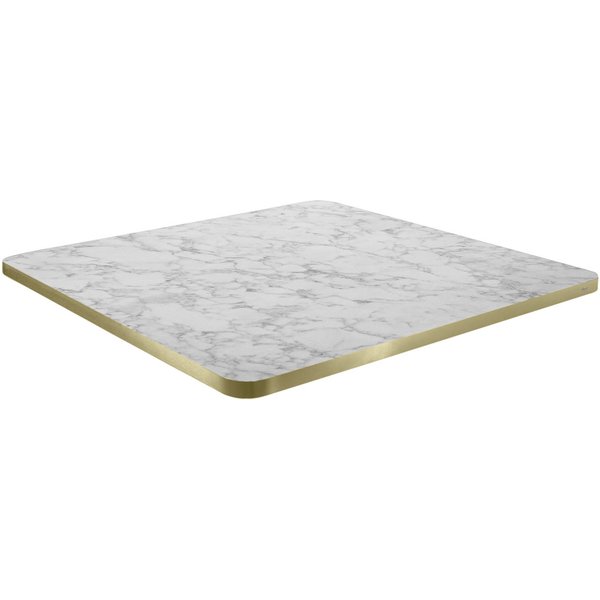 VEGA Piano per tavolo Marvani quadrato; 60x60x2.5 cm (LxLxH); oro/bianco/marmorizzato; quadrata
