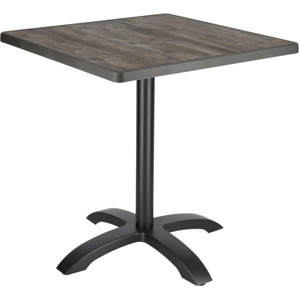 Table d'extérieur Sevelit carrée PULSIVA; 70x70x73.6 cm (LxlxH); Plateau pin effet vieilli, Structure noir; rond(e)