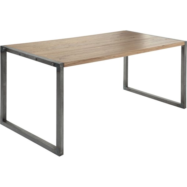 Table Torres rectangulaire VEGA; 160x80x75 cm (LxlxH); Plateau chêne vieilli/gris, Structure gris; rectangulaire