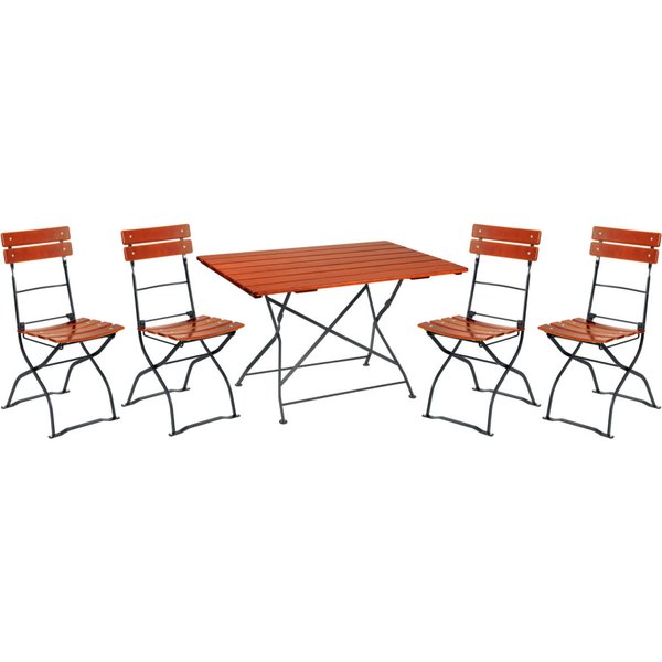 Set mobilier d'extérieur Bavaria 5 pièces VEGA; 80x74 cm (lxH); acajou