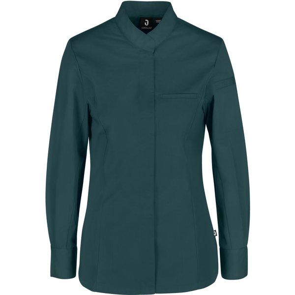JOBELINE Veste de cuisine femme Marco manches longues; Taille 36; vert pétrole