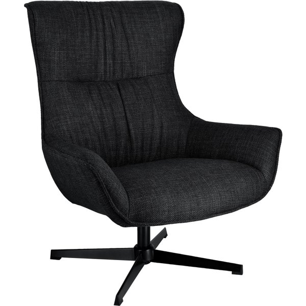 Poltrona con le orecchie Elvar VEGA; 85x85x101 cm (LxPxH); seduta antracite, struttura nero