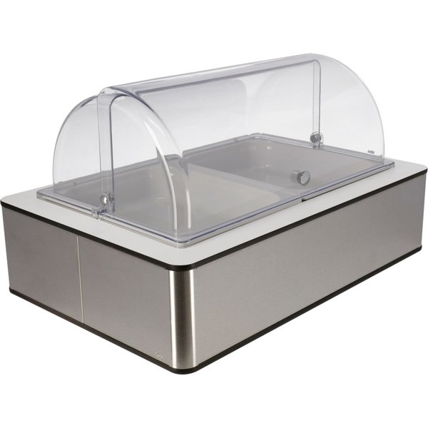 VEGA Set fraîcheur Fundale haut, 6,5 cm, 2x GN 1/2, mélamine blanche; GN 1/1, 63x42.5x33.9 cm (LxlxH); inox/blanc/transparent; rectangulaire