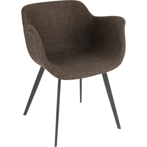 Poltrona Limea VEGA; 64x58x76 cm (LxPxH); seduta marrone, struttura nero; 2 pz. / Pacco