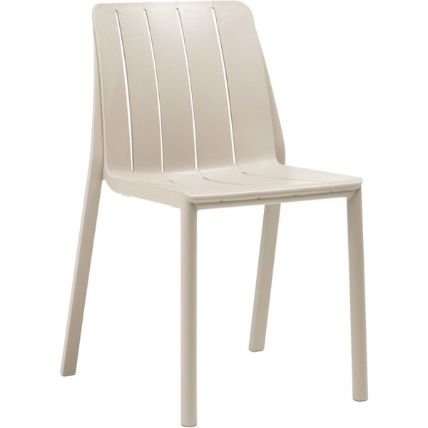 Sedia da esterno in polipropilene Tiberina impilabile Nardi; 50x56x81 cm (LxPxH); seduta beige, struttura beige; 2 pz. / Pacco