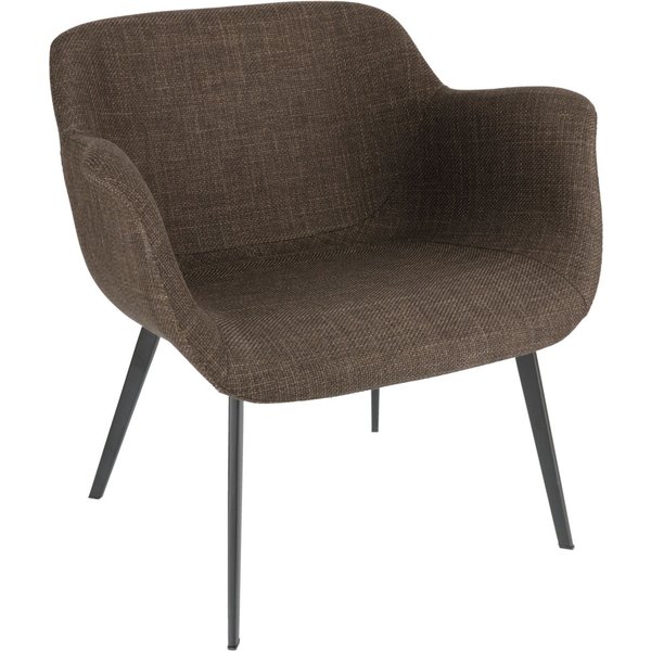Poltrona Limea VEGA; 78x62x72 cm (LxPxH); seduta marrone, struttura nero