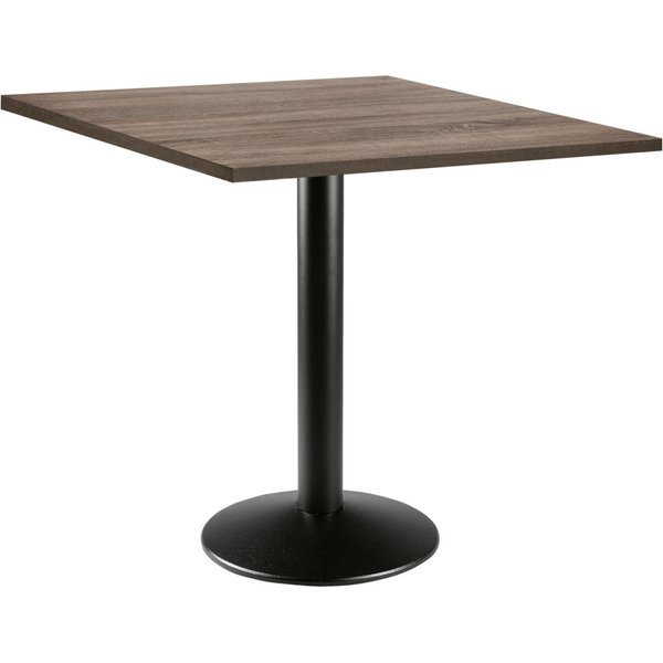 PULSIVA Table Solona carrée; 68x68x73.9 cm (LxlxH); Plateau chêne, Structure noir; carré(e)