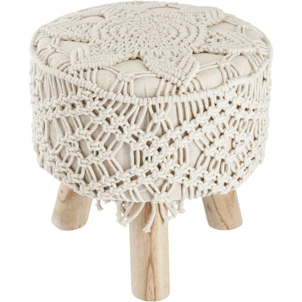 Pouf design Aya a 3 gambe; 30x30 cm (ØxH); beige