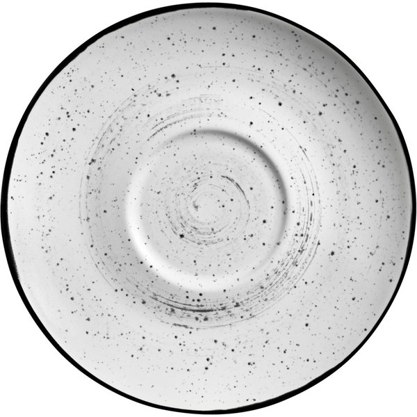 6x VEGA Sous-tasse café Fungio; 14 cm (Ø); blanc/noir; rond(e); 6 pièce(s) / Lot