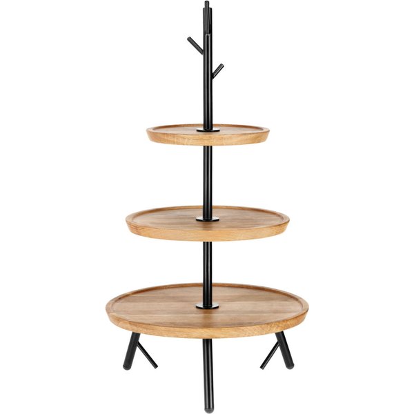 VEGA Présentoir Cornu 3 étages; 34.8x62.8 cm (ØxH); chêne/noir; rond(e)