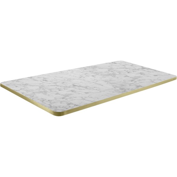 VEGA Plateau de table d'intérieur Marvani rectangulaire; 120x80x2.5 cm (LxlxH); doré/blanc/marbré; rectangulaire