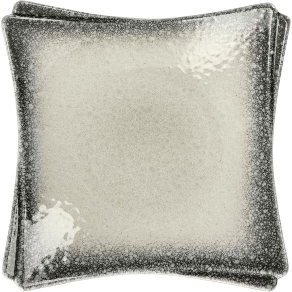 4x VEGA Assiette/plat Nagoya; 20.5x20.5x5.5 cm (LxlxH); blanc/gris; 4 pièce(s) / Lot