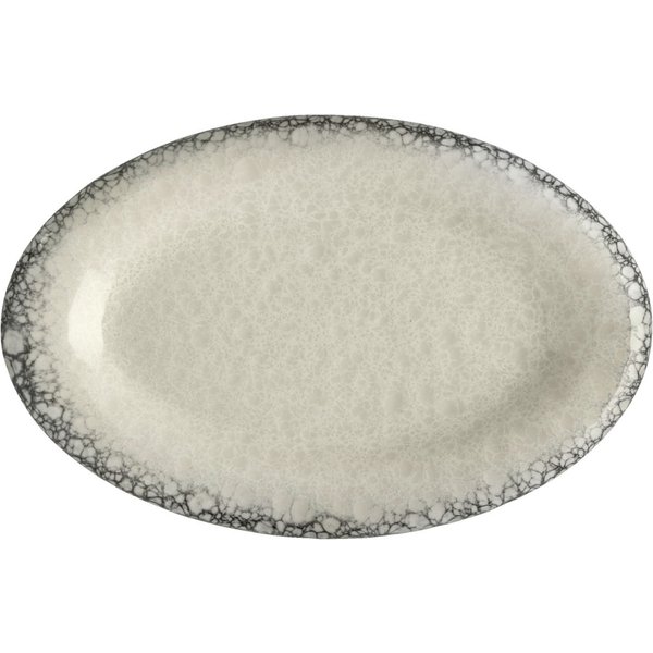 4x VEGA Piatto da portata Nagoya ovale; 20x13x2.5 cm (LxLxH); bianco/grigio; 4 pz. / Pacco
