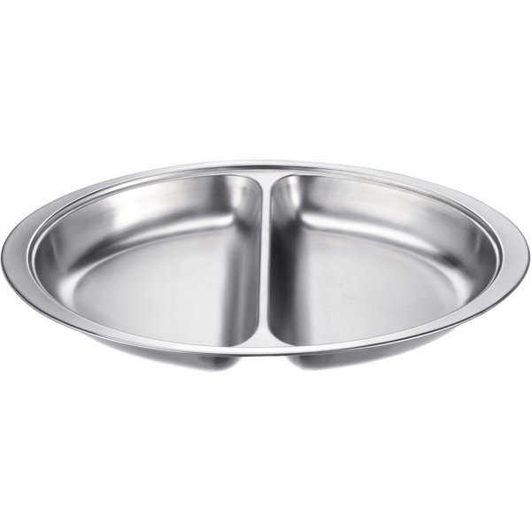PULSIVA Contenitore interno per chafing dish 2 scomparti; 51.5x31.3x6.5 cm (LxPxH); argento