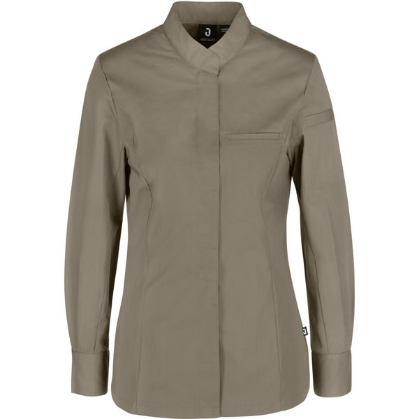 JOBELINE Veste de cuisine femme Marco manches longues; Taille 48; taupe