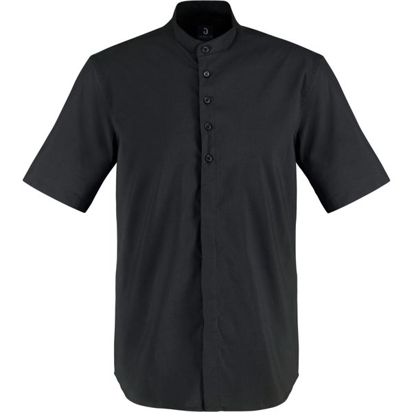 JOBELINE Camicia da uomo Lani Maniche corte; Taglia 37/38; nero