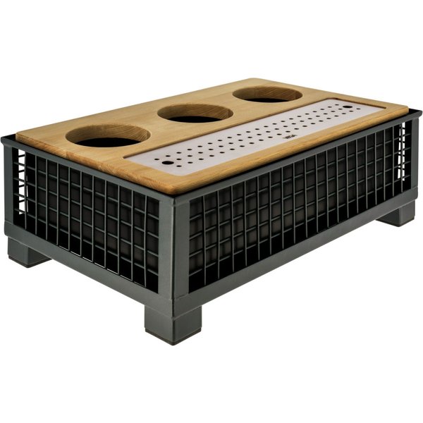 VEGA Espositore per caraffe refrigerato Portland GN 1/1; GN 1/1, 55.4x35.2x21.5 cm (LxLxH); antracite/acciaio inox/quercia; rettangolare