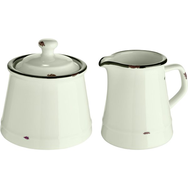 VEGA Lattiera Liron; bianco crema/nero; rotonda