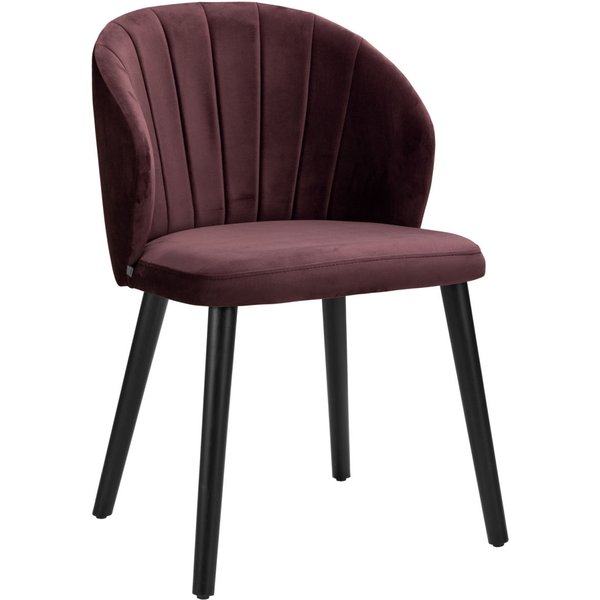 VEGA Chaise rembourrée Ambrosia Samt; 54x59x82 cm (lxPxH); Assise violet, Structure noir
