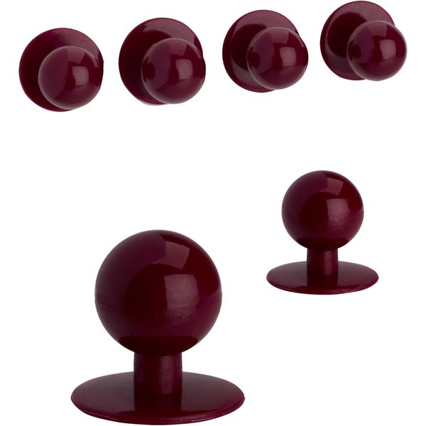 Bottoni a pallina tinta unita PULSIVA; bordeaux; rotonda; 12 pz. / Pacco