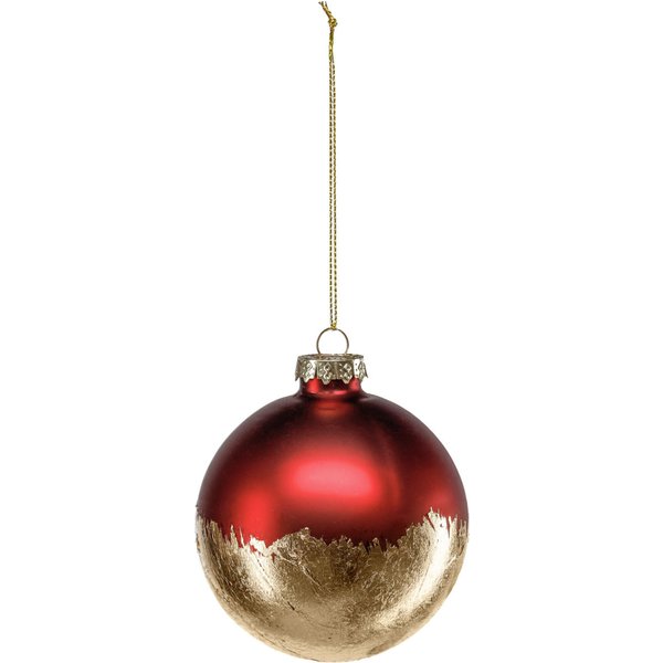 Boule de Noël Nieva; 8 cm (Ø); rouge/doré; 6 pièce(s) / Lot